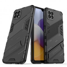 Θήκη Κινητού BBR Steel Αντικραδασμική ( Armor - Shockproof ) με ενσωματωμένη βάση στήριξης ( Kickstand ) για SAMSUNG Galaxy A22 5G BLACK
